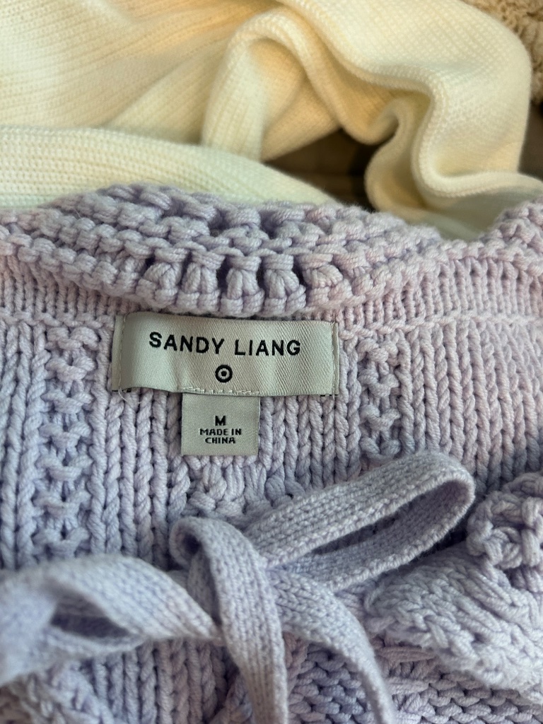 Sandy Liang Coquette Princesscore Lavender Cotton Blend Sweater — image 5 of 6